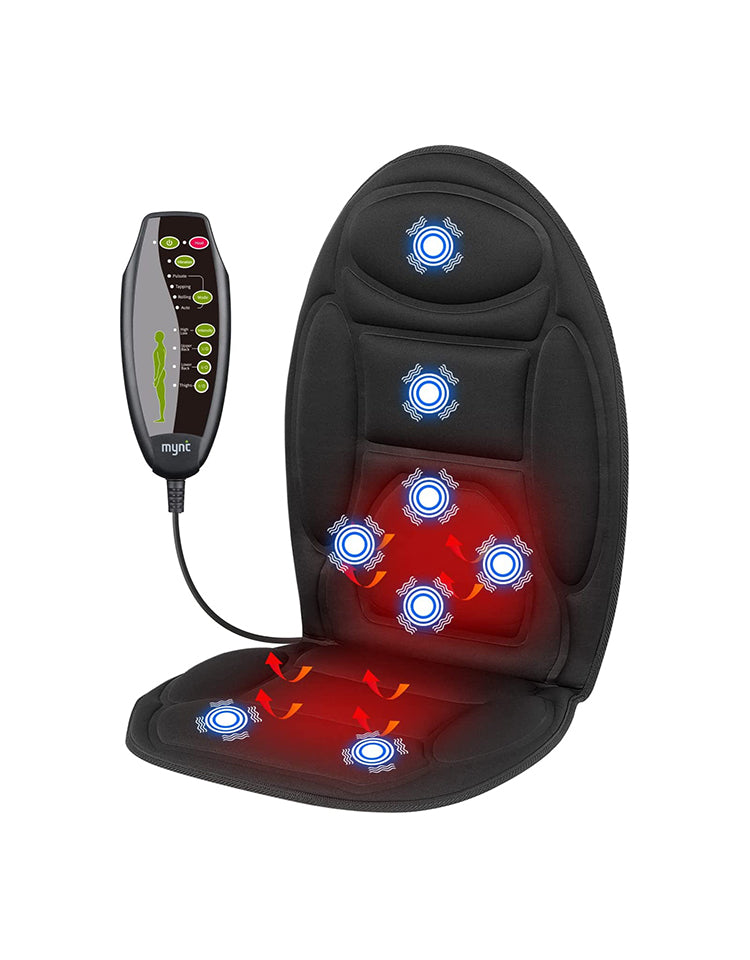 Car Electric Massage Chair Pad Heating Vibrating Back Massager Chair  Cushion Home Office Lumbar Pain Relief