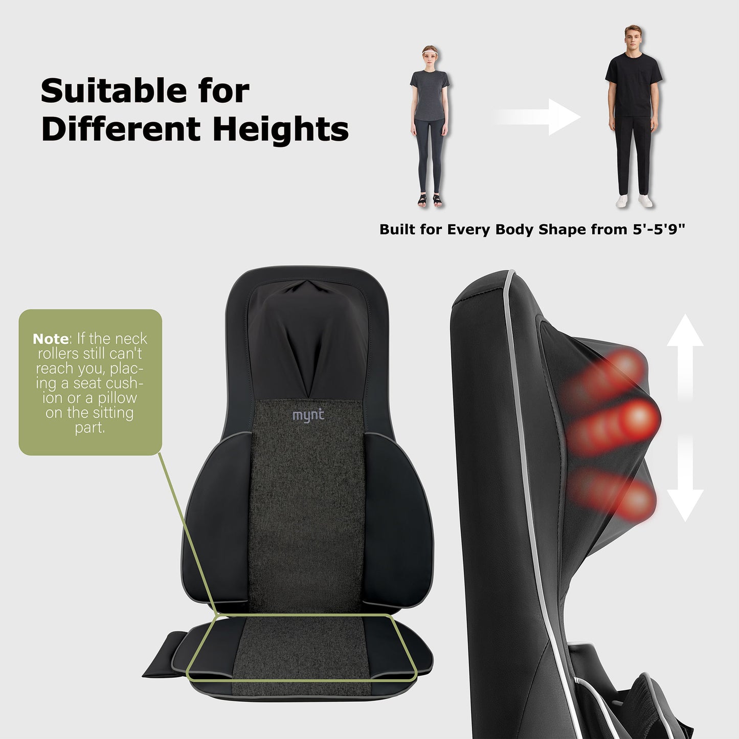 Mynt Shiatsu Back Massager with Air Compression Massage