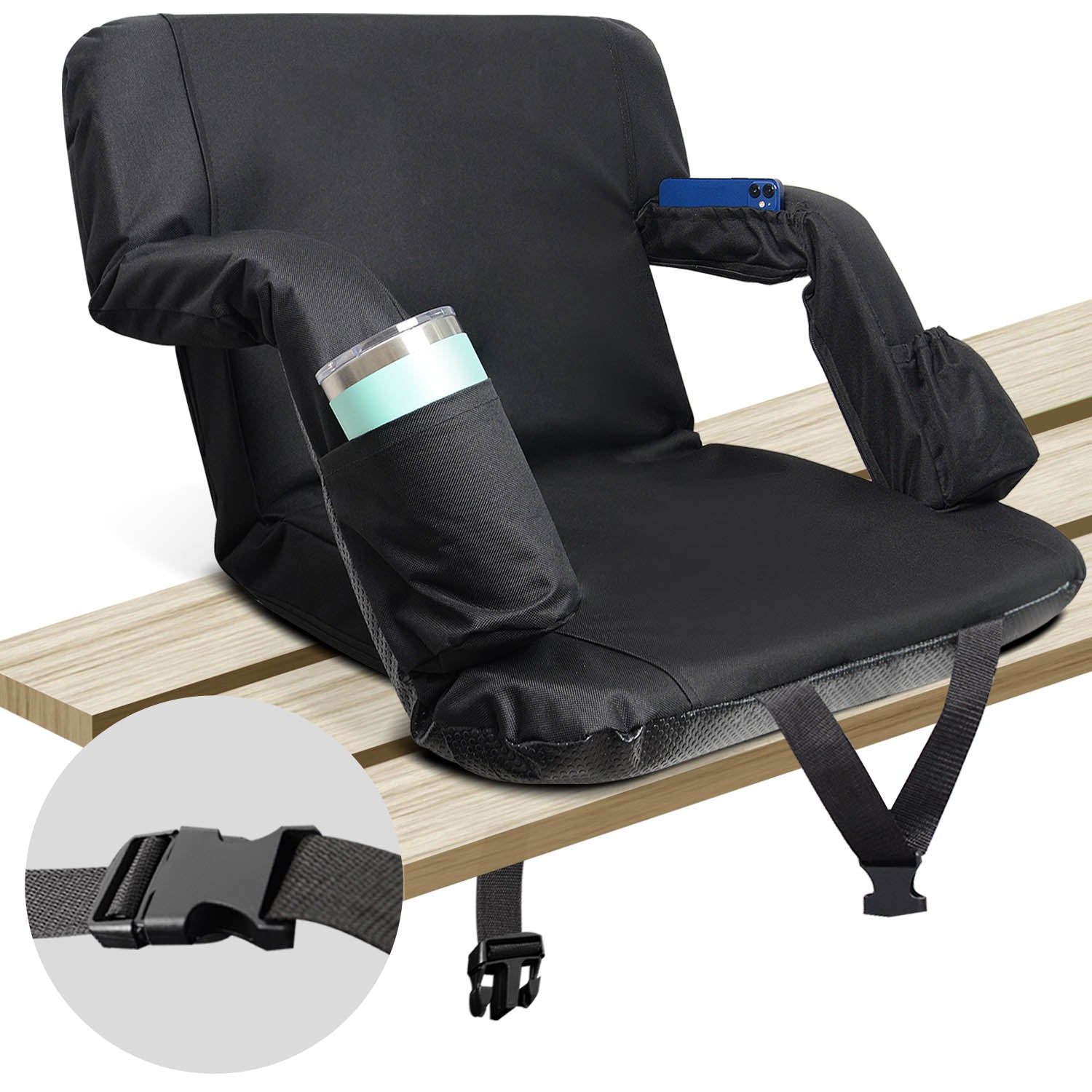 Heated and Massaging Stadium Seat Cushion