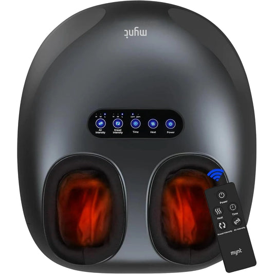 MYNT Foot Massager, Fits Up to Men Size 14, Shiatsu Feet Massager with Heat, Smart Touch Panel, Remote Control, Black