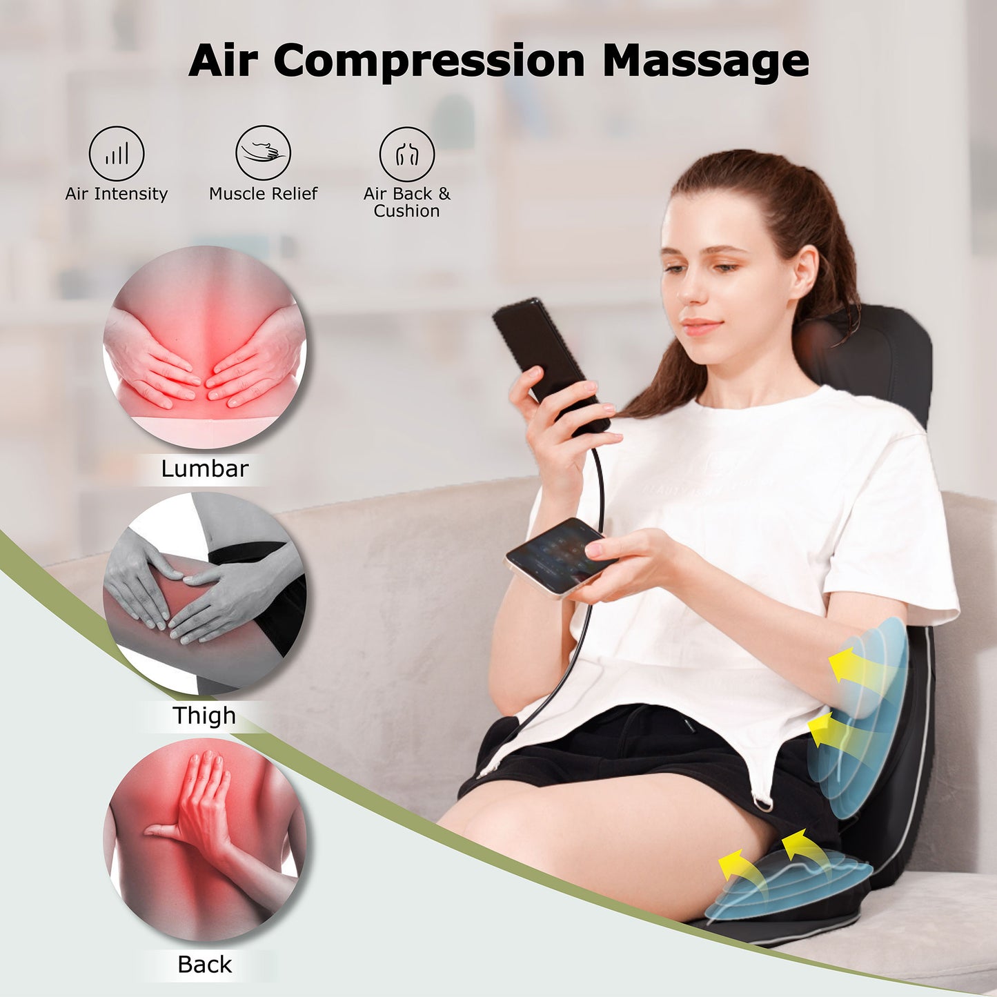 Mynt Shiatsu Back Massager with Air Compression Massage