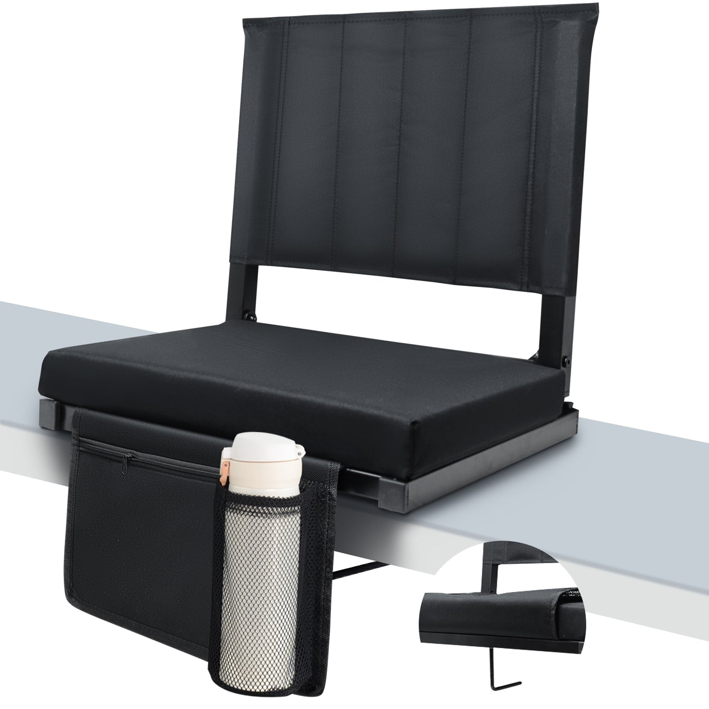 Portable Stadium Seat Cushion with Backs Folding Bleacher Seats