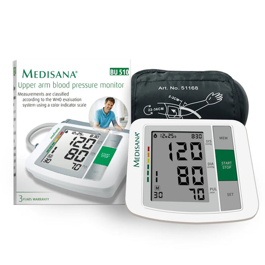 Medisana Blood Pressure Monitor, Automatic Upper Arm Machine & Accurate Adjustable Digital BP Cuff Kit. Includes Batteries, Carrying Case