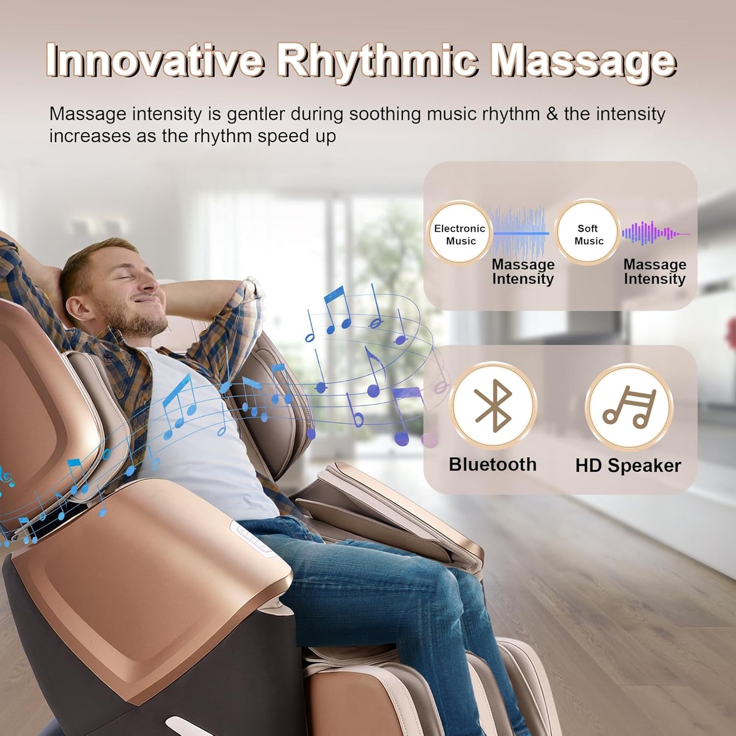 MYNTA 4D Massage Chair Full Body Dual Mechanism, Extended SL-Track Zero Gravity Massage Chairs, Upgraded Foot Roller Massage with Waist and Shawl Heating, Music Sync with Hi-Fi Bluetooth Speaker