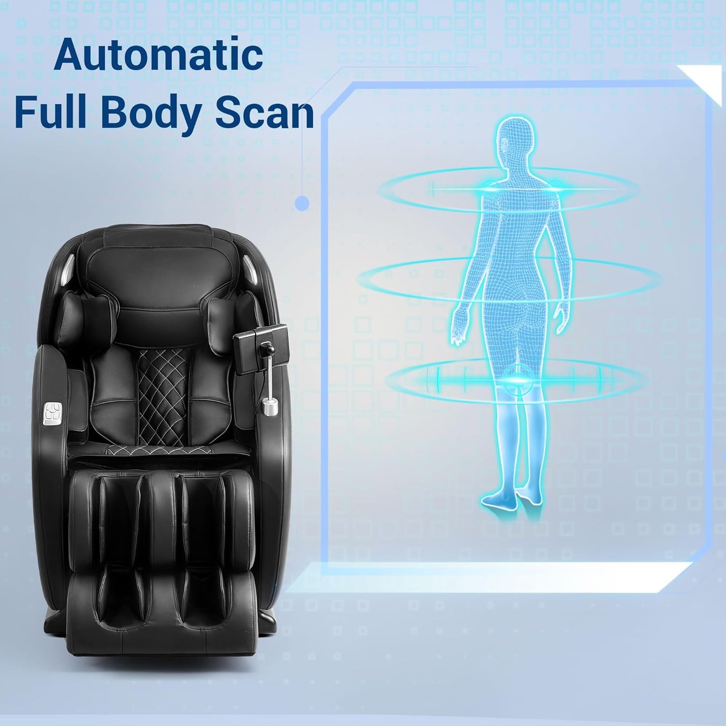 MYNTA 3D Massage Chair, Zero Gravity Massage Chair, Massage Chair Full Body, The Sl Track, Bigger Massage Chair, 12 Auto Massage Modes, Lumbar and Calf Heating Massage Chair