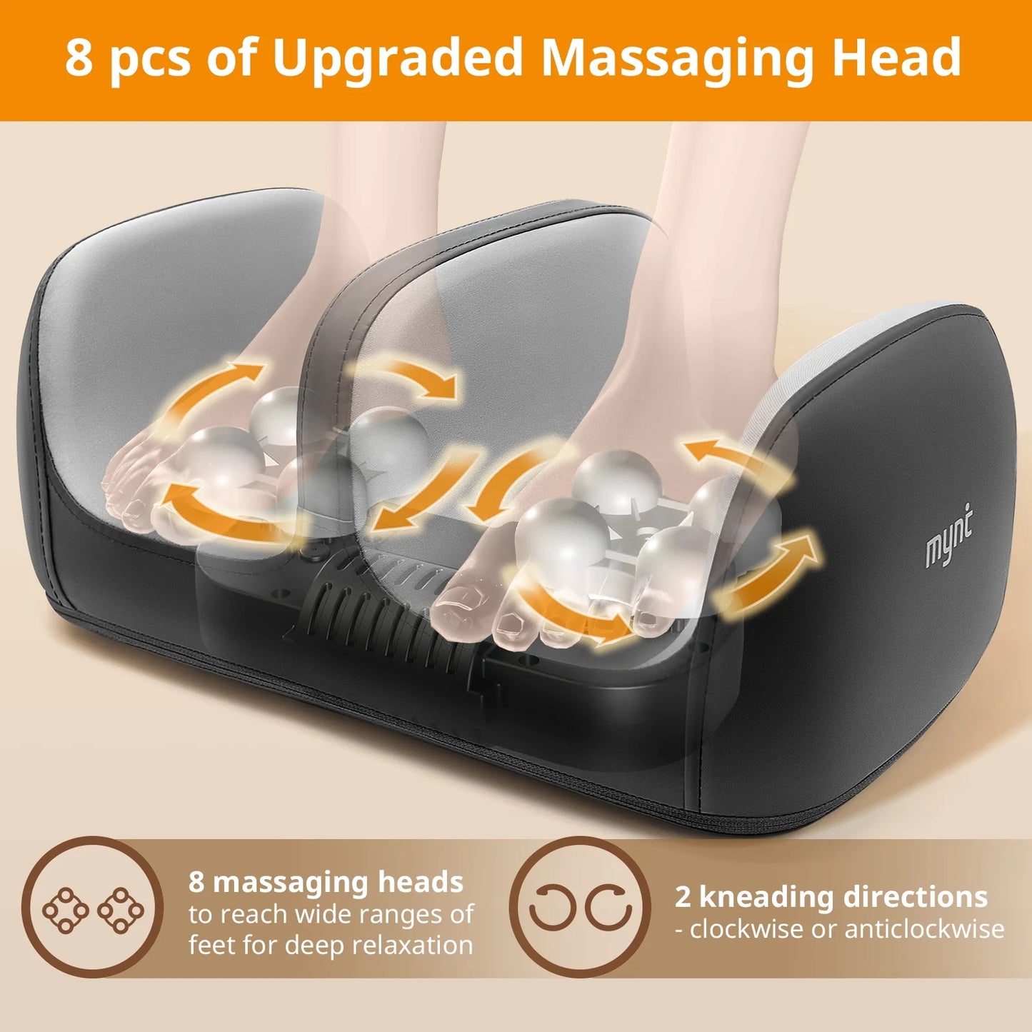 Mynt Shiatsu Foot and Calf Massager for Neuropathy, Foot Massager with Heat, Relaxation-Massage Foot, Leg, Promotes Blood Circulation, Blue