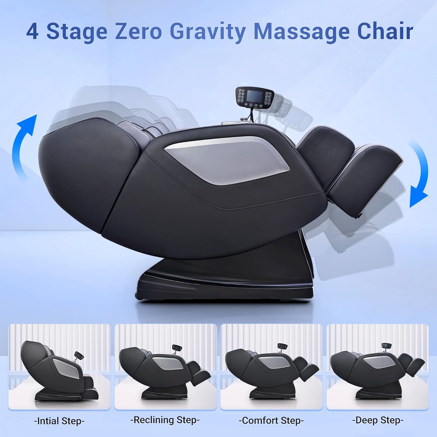 Mazzup Full Body Zero Gravity Shiatsu Massage Chair with Fully Assembled,  LCD Screen, Shortcut Keys, USB Charging Port, Heat, Ideal Gift for Loved 
