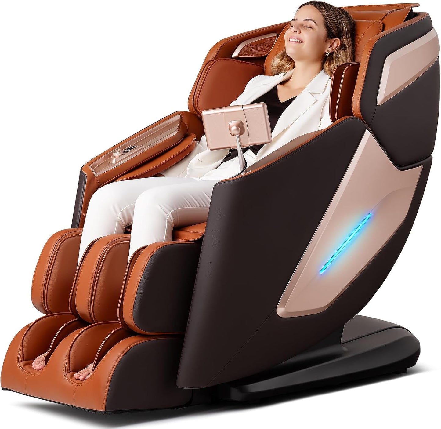 4D Massage Chair, Full Body Massage Chair, Zero Gravity Recliner w/Intelligent Voice Control, 53.14" SL Track, Electric Calfrest Extension, 12 Auto Modes, USB Type-C, Bluetooth Speaker, TFT Screen