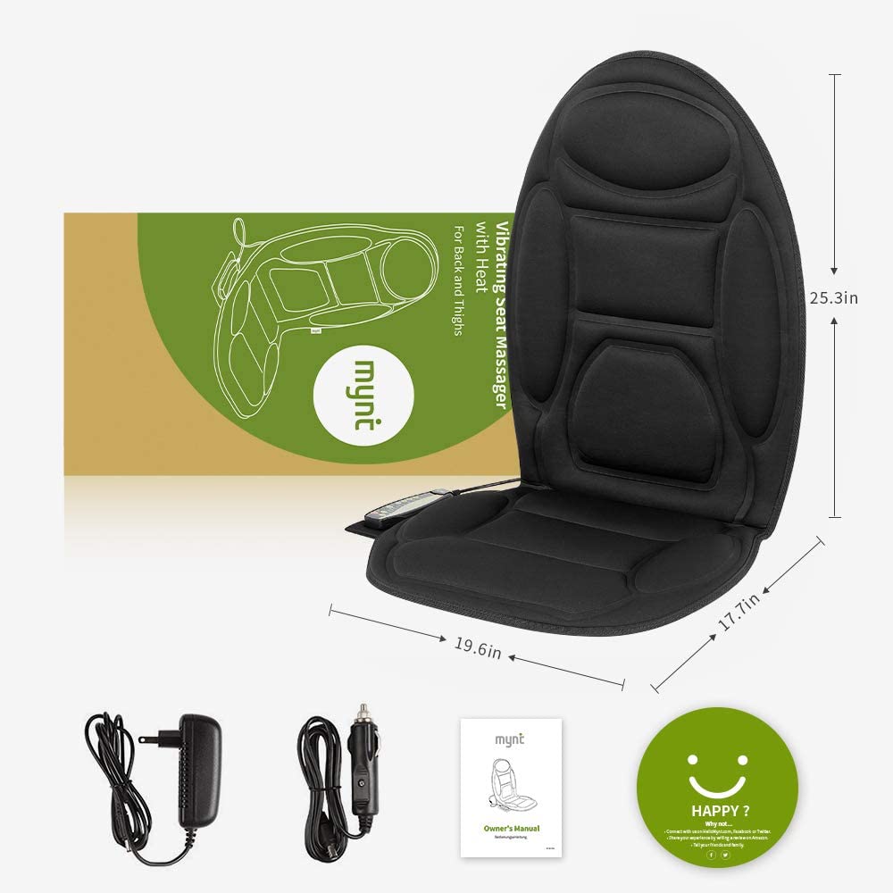 Massage Seat Cushion Back Massager W/ Heat & 6 Vibration Motors For Home :  Target