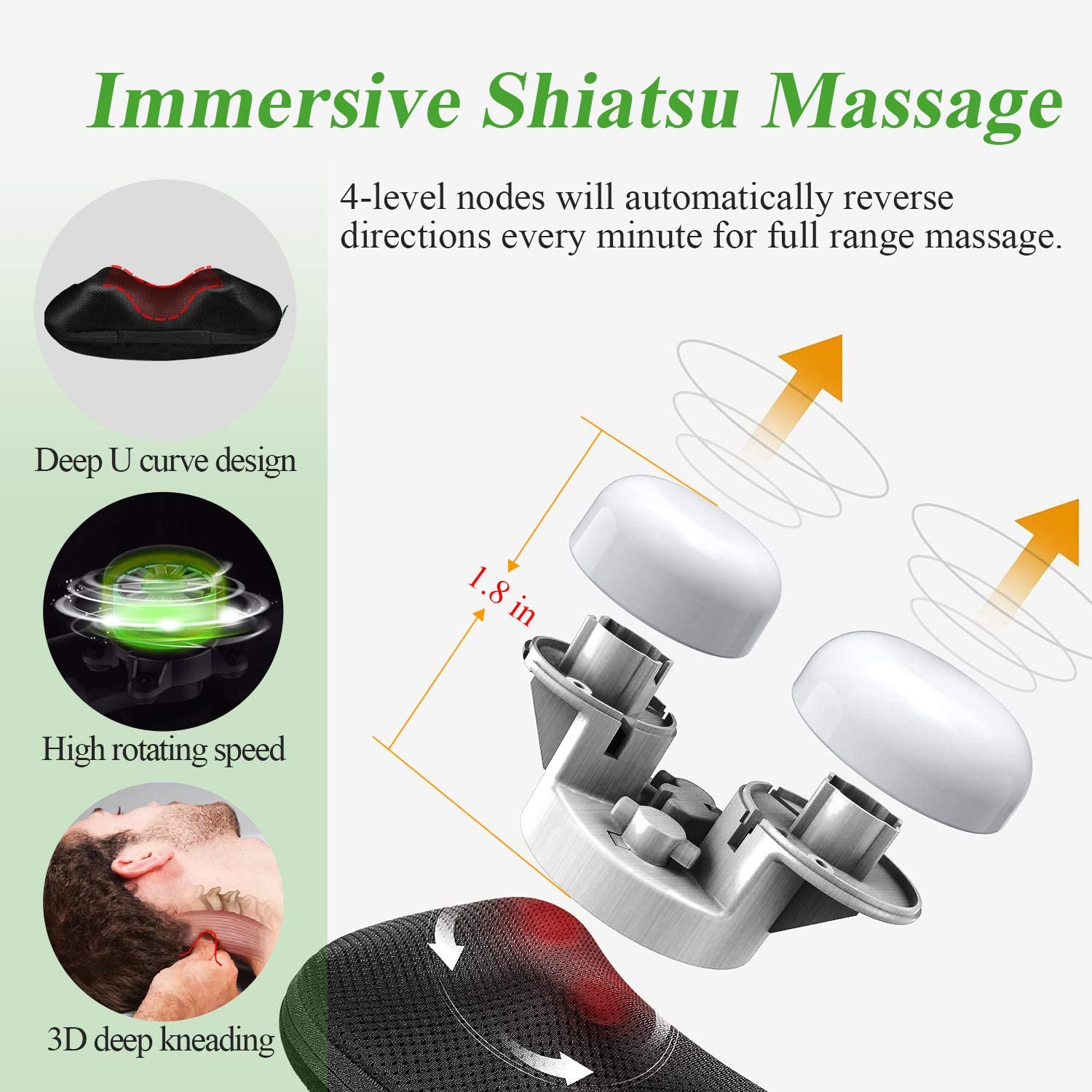 Mynt Shiatsu Massage Heated Pillow with 4 Massage Nodes – HelloMynt