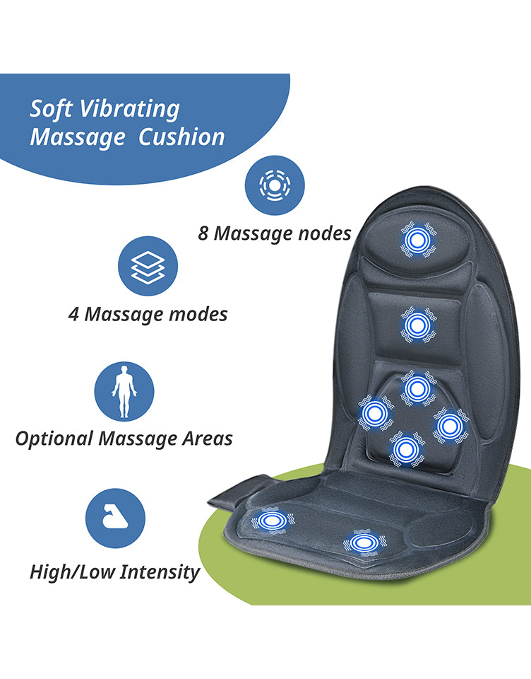 8 Motors Vibration Massage Chair Pad Seat Cushion w/ Heat for Home Office  Car